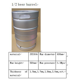Barril de cerveja 1/2bbl de aço inoxidável personalizado com capacidade do equipamento 58.6L da fabricação de cerveja